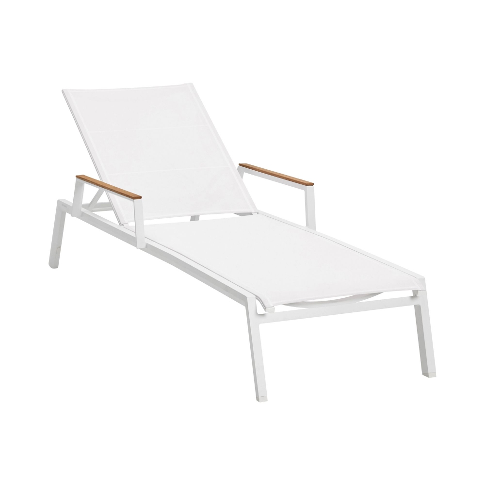 Diphano Selecta lounger with arm teak