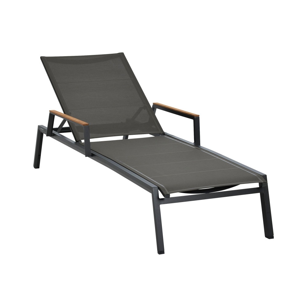 Diphano Selecta lounger with arm teak