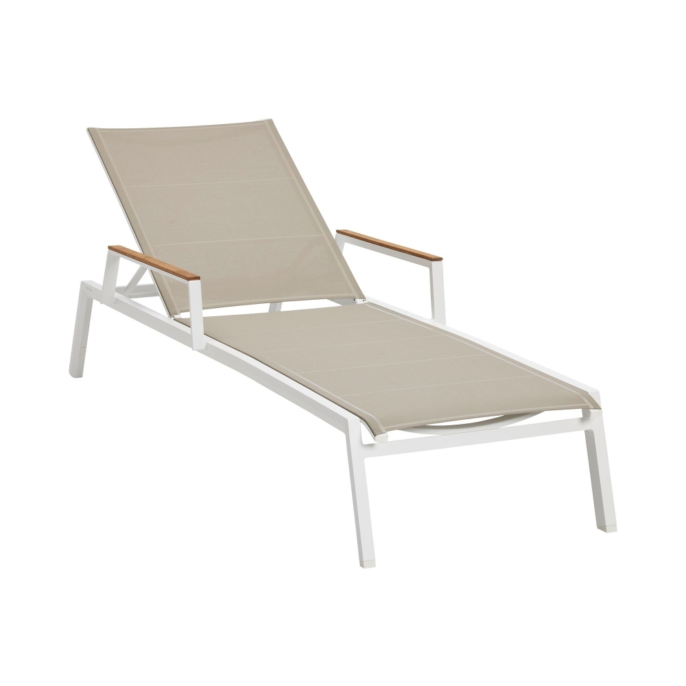 Diphano Selecta lounger with arm teak