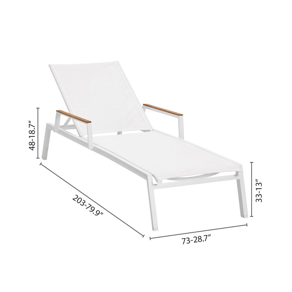 Diphano Selecta lounger with arm teak