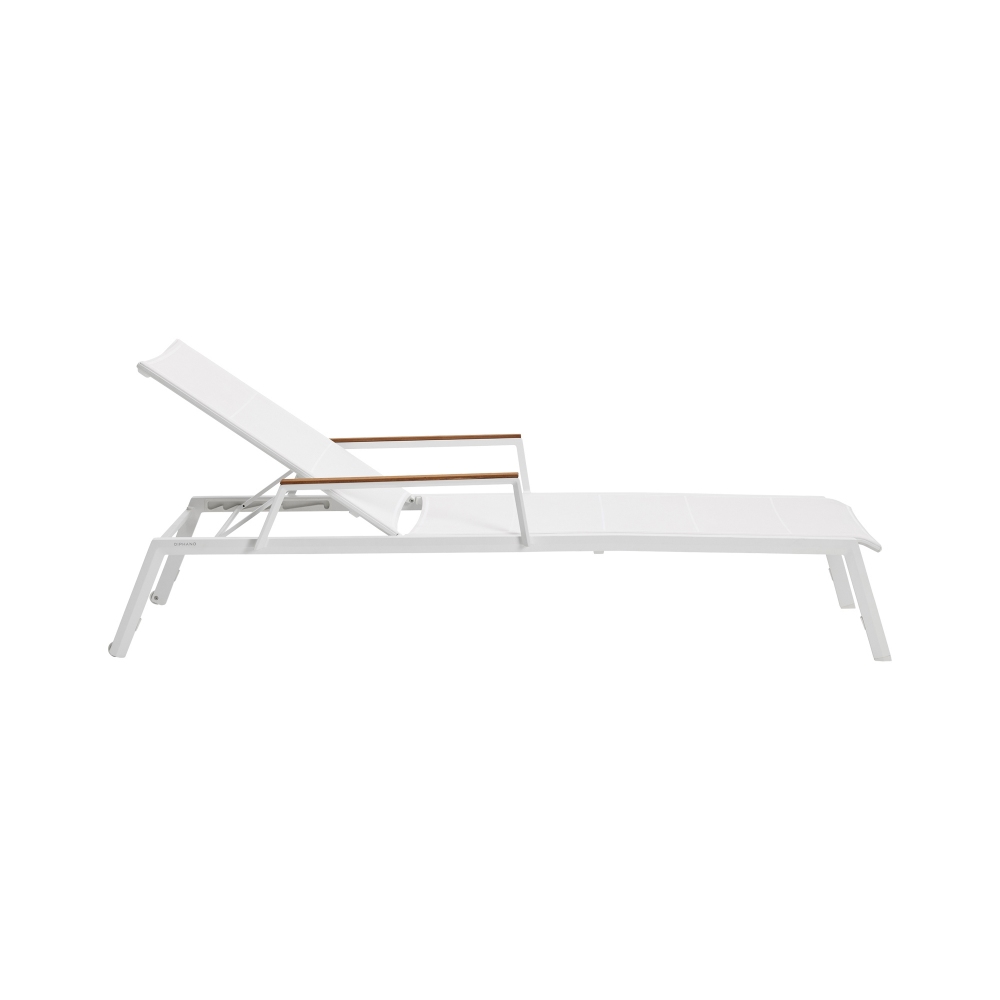 Diphano Selecta lounger with arm teak