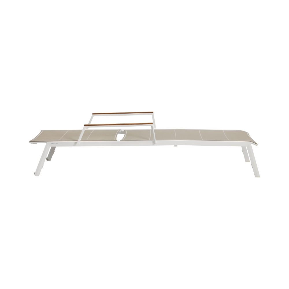 Diphano Selecta lounger with arm teak