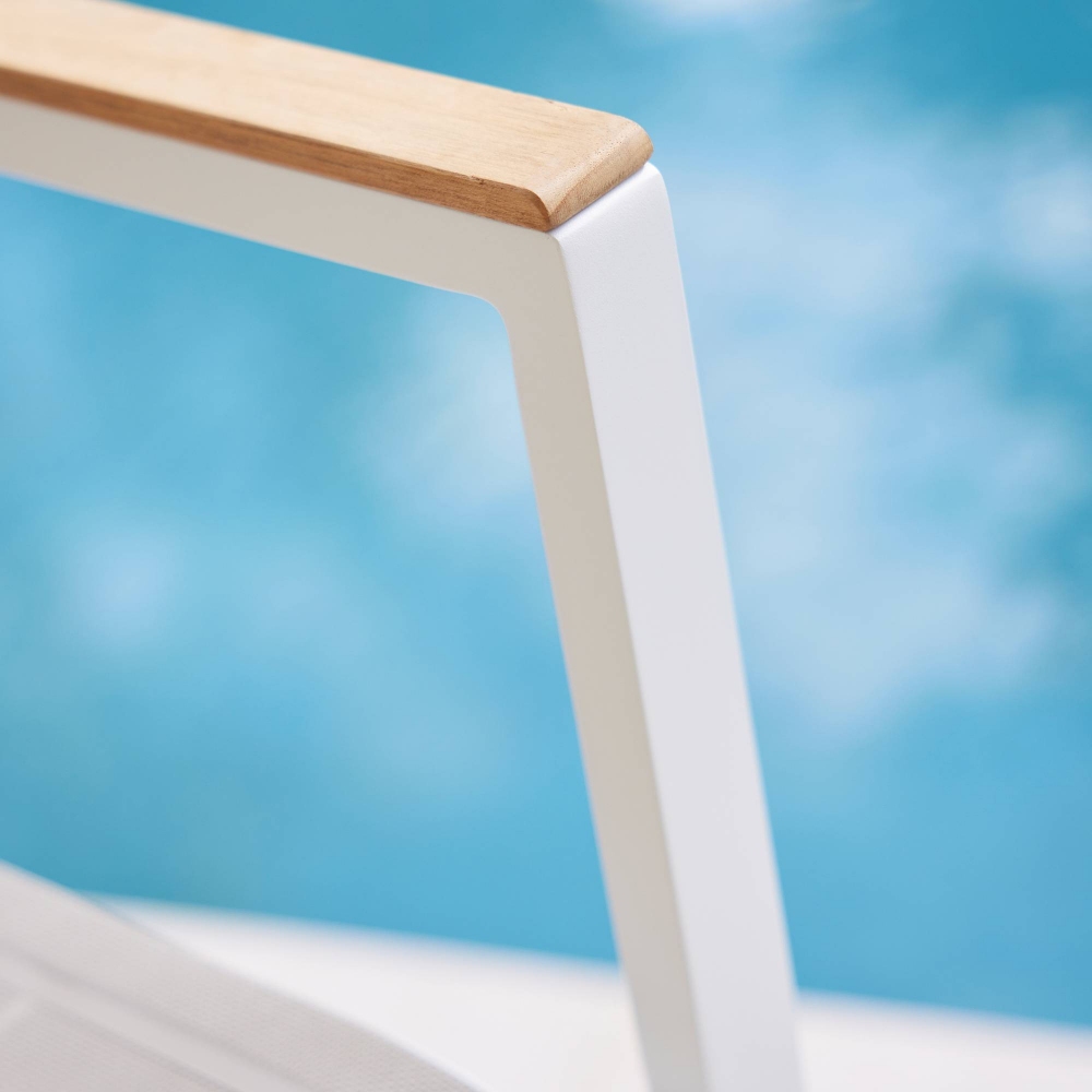 Diphano Selecta lounger with arm teak