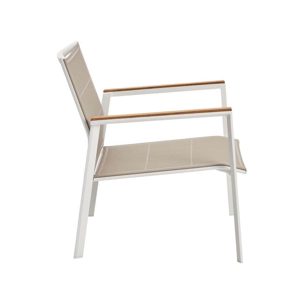 Diphano Selecta lounge chair with teak armrest