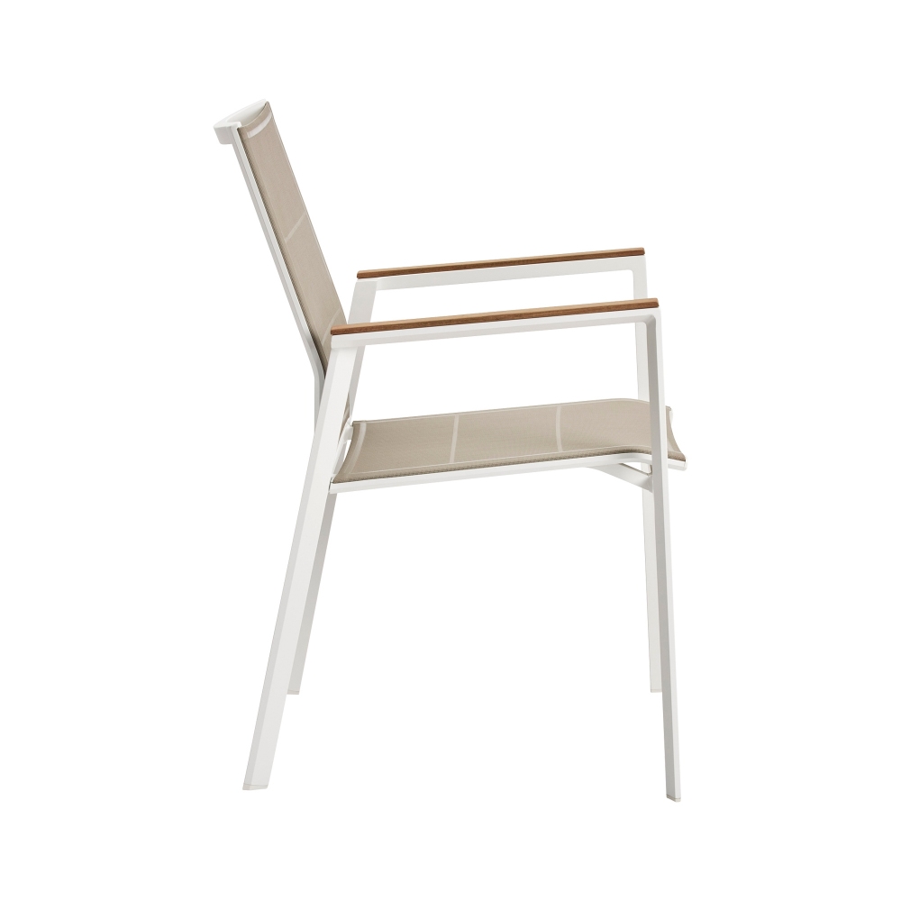 Diphano Poltrona da pranzo con braccioli in teak Selecta