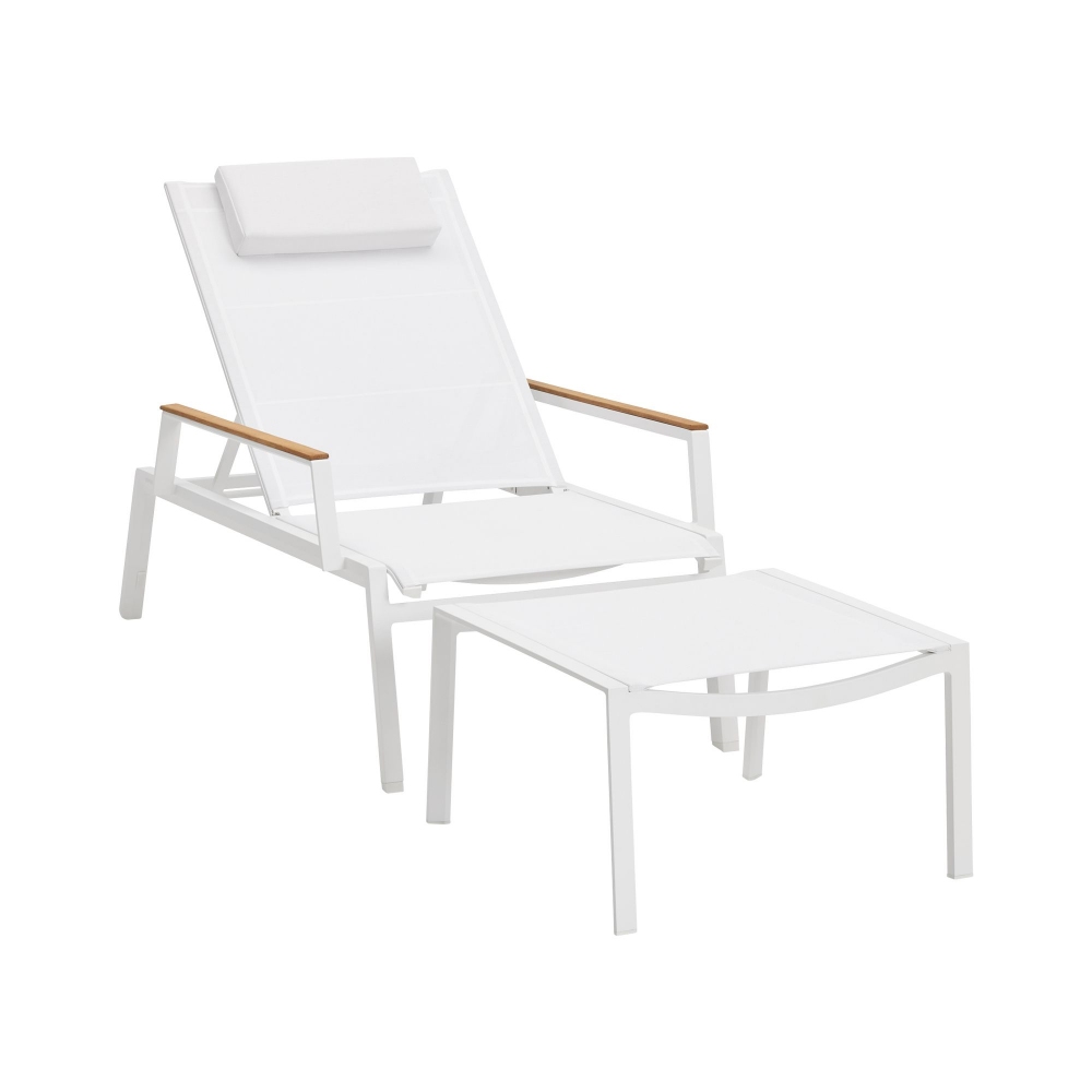 Diphano Sedia a sdraio con braccioli in teak Selecta