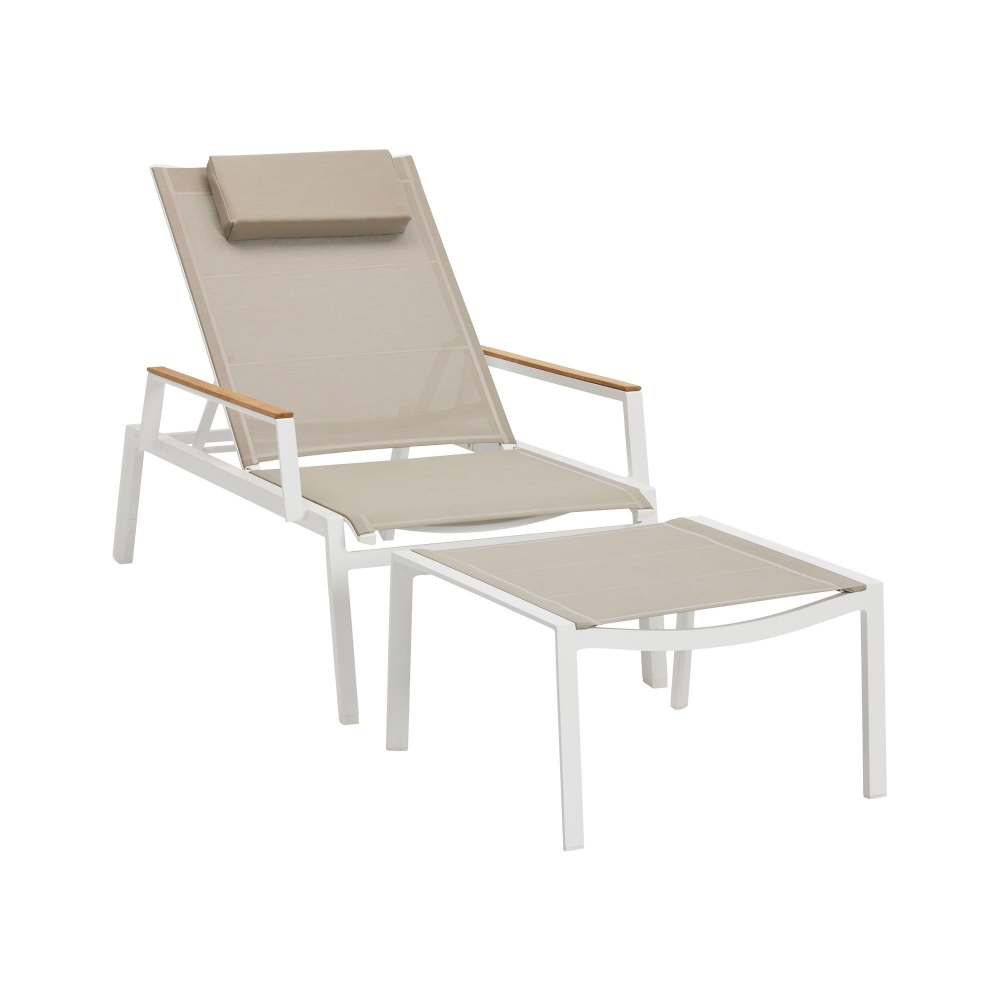 Diphano Selecta beach chair Teak armrests