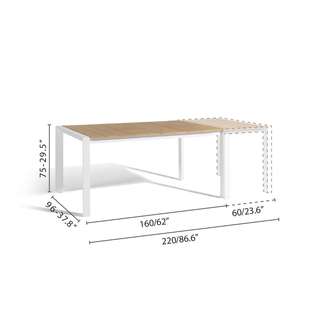 Diphano tavolo allungabile 160-220x96 h 75 Alexa