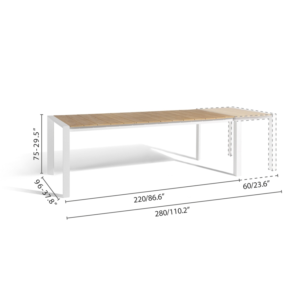 Diphano Alexa extendable table 220-280x96 h75