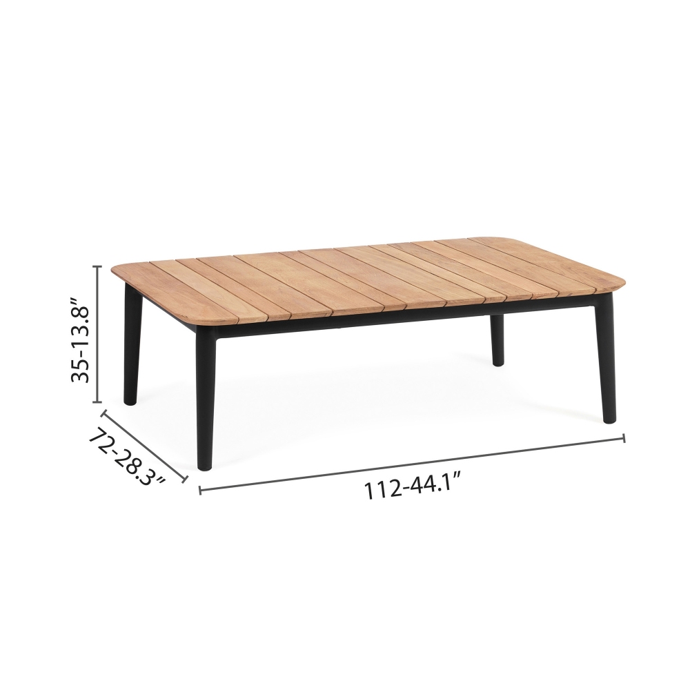 Diphano Diamond Coffee table with Teak top 112x72 h 35 cm