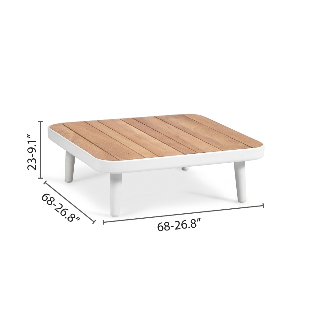 Diphano Diamond Coffee table with Teak top 68x68 h 23 cm
