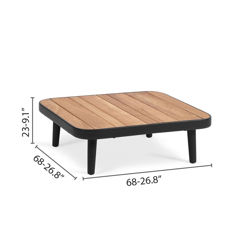 Diphano Tavolino con piano in legno 68x68 h 23 cm Diamond