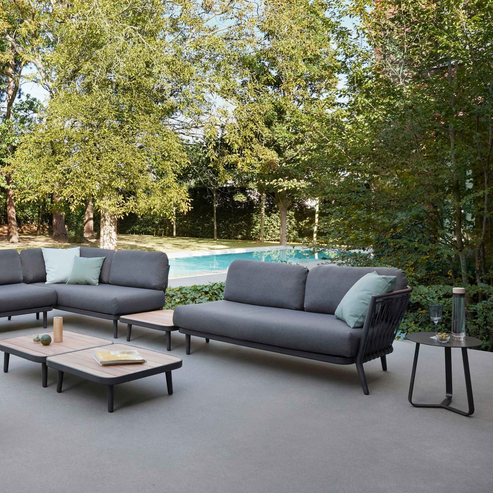 Diphano Tavolino con piano in legno 68x68 h 23 cm Diamond