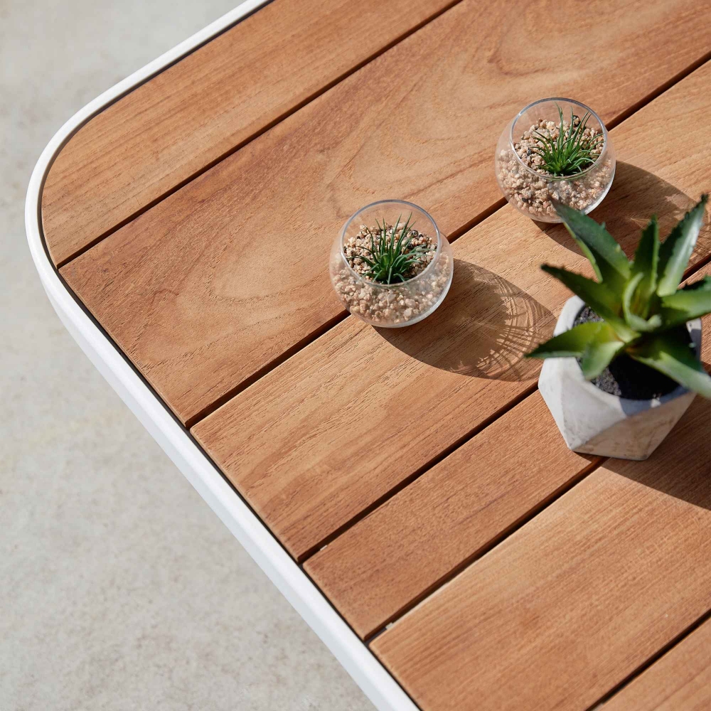 Diphano Diamond Coffee table with Teak top 68x68 h 23 cm