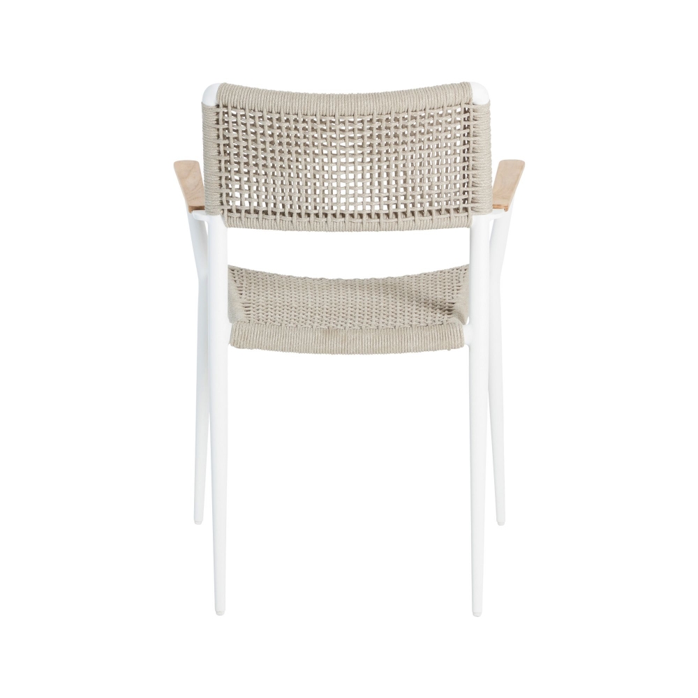Diphano Ray dining side chair with teak armrests