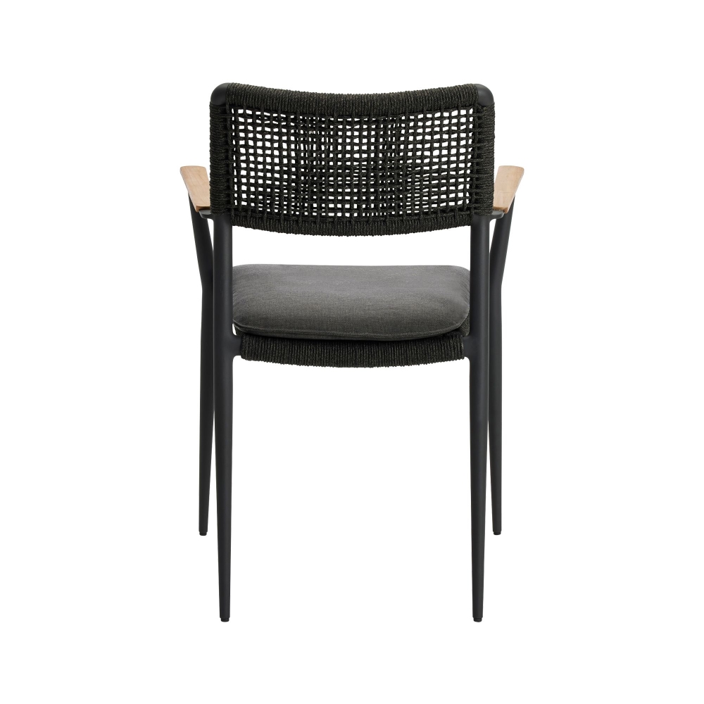 Diphano Ray dining side chair with teak armrests