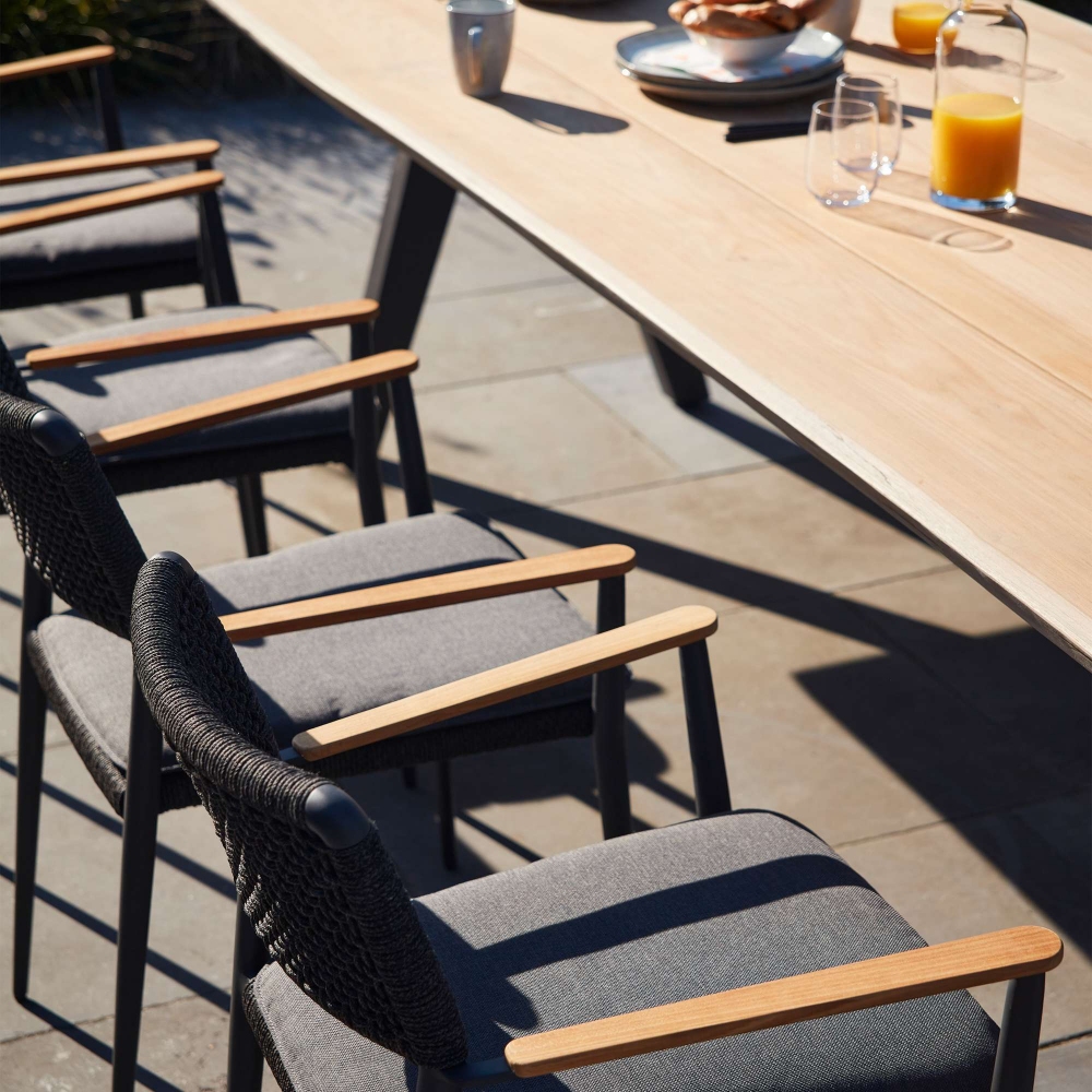 Diphano Poltrona da pranzo con braccioli in Teak Ray