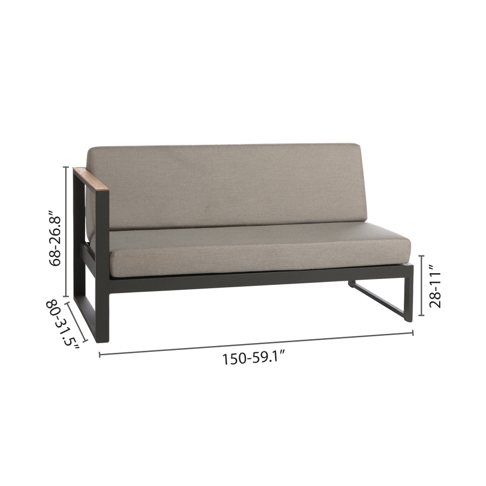 Diphano Landscape Teak right double seat with cushions