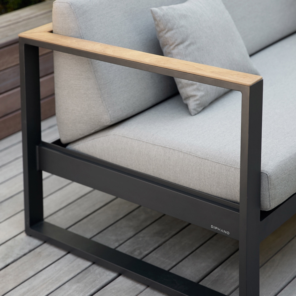 Diphano Landscape Teak right double seat with cushions