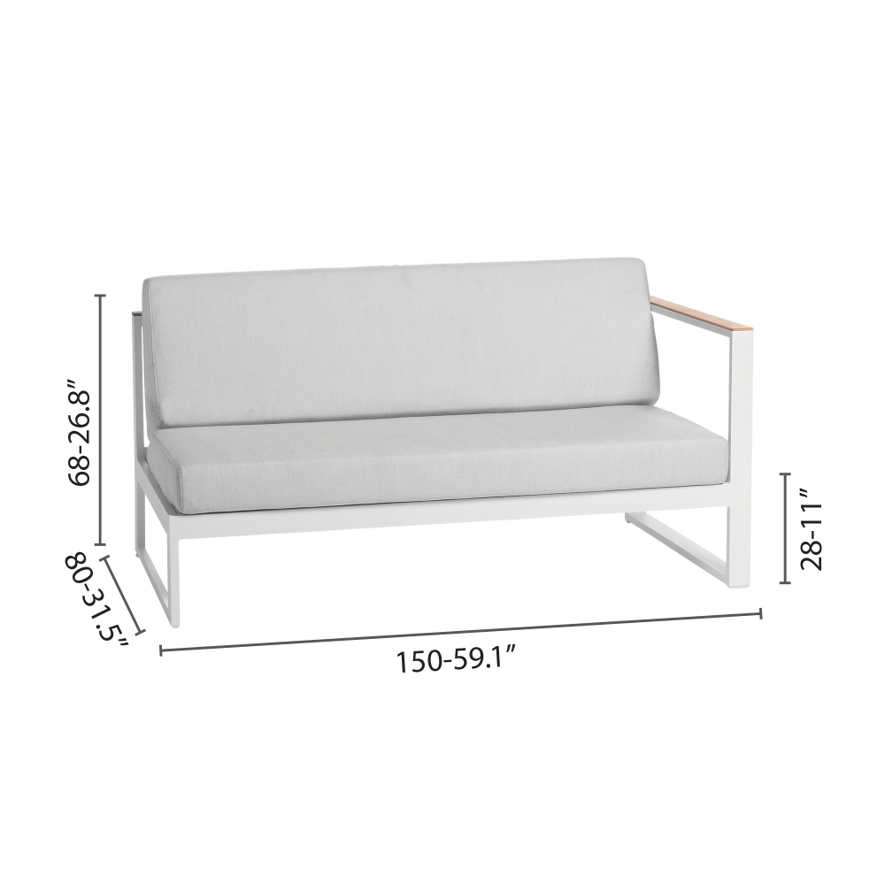 Diphano Landscape Teak left double seat with cushions