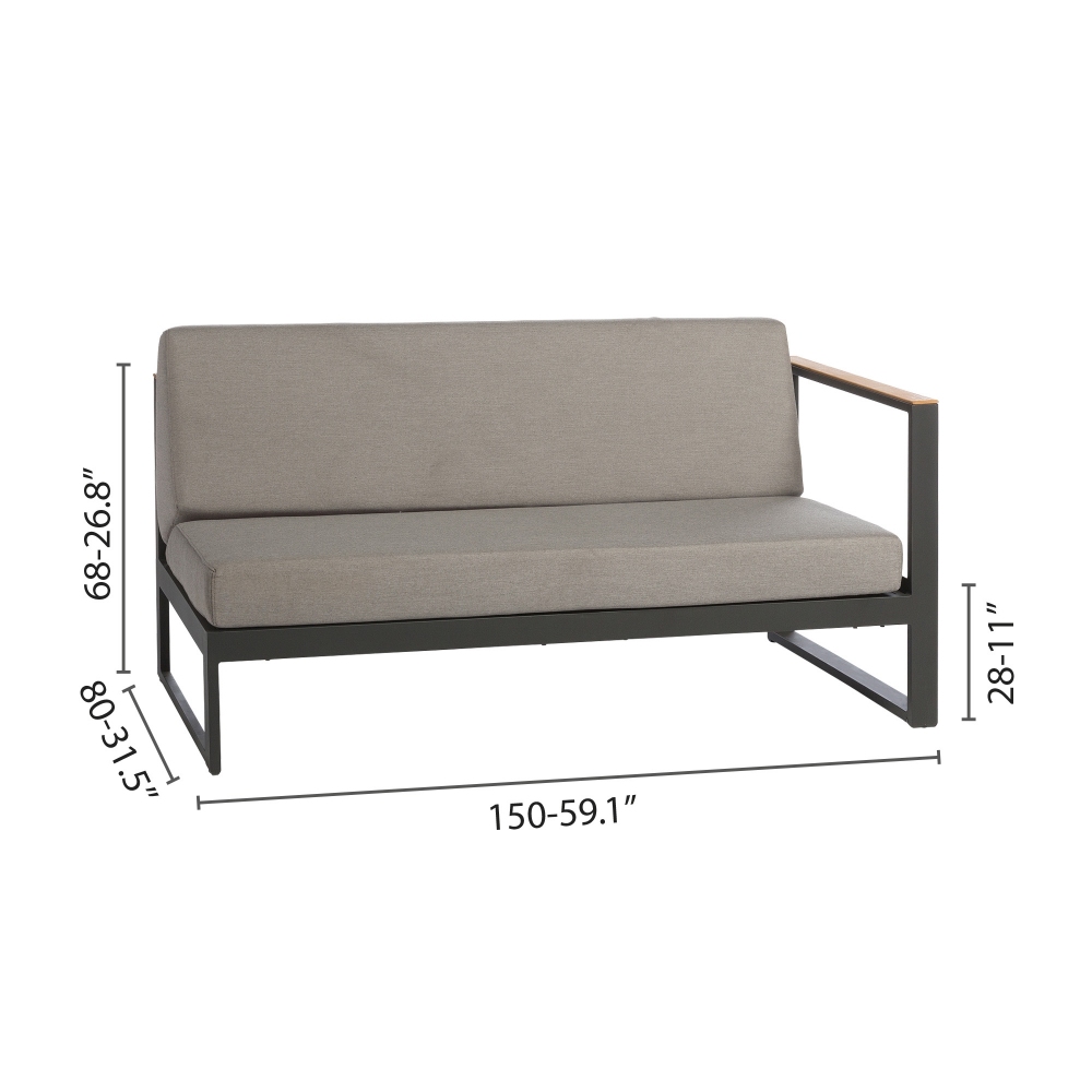 Diphano Seduta 2 posti sinistra con cuscini Landscape Teak