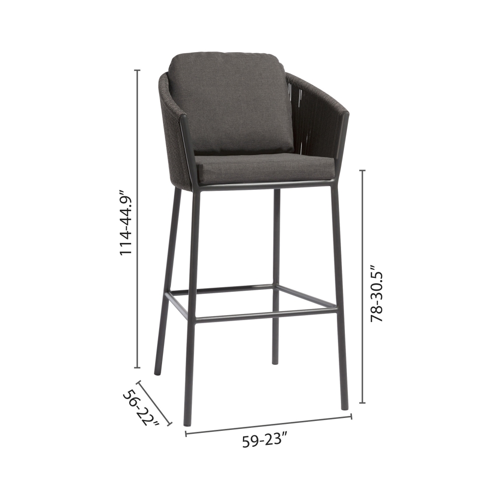 Diphano Omer barstool 77,5h cm with cushions