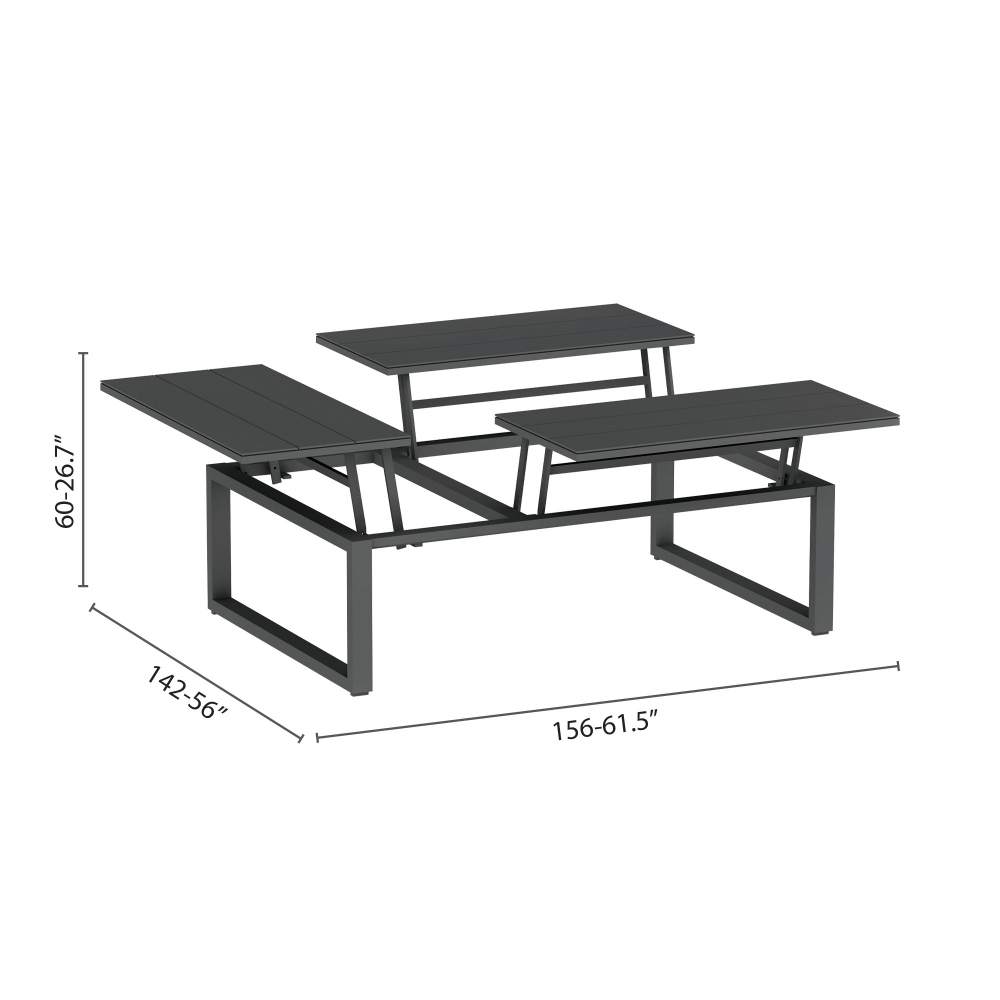 Diphano Tavolino con piano regolabile Landscape Teak