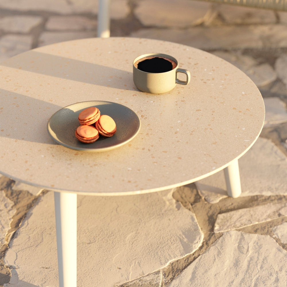 Diphano Ray coffee table 100xR cm Ceramic top, aluminum structure