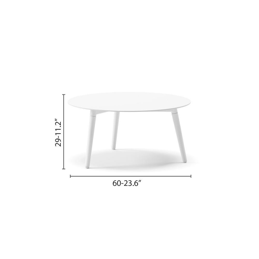 Diphano Ray coffee table 60xR cm Ceramic top, Teak structure