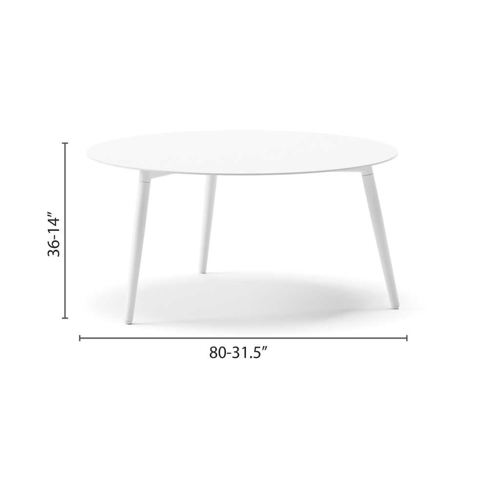 Diphano Tavolino Ray dm. 80 cm Top ceramica, struttura in teak