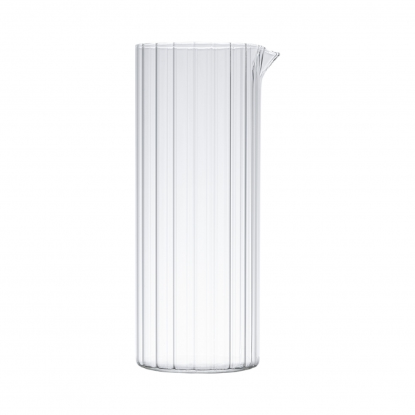 KnIndustrie cylindrical striped Tumb Groove jug in borosilicate