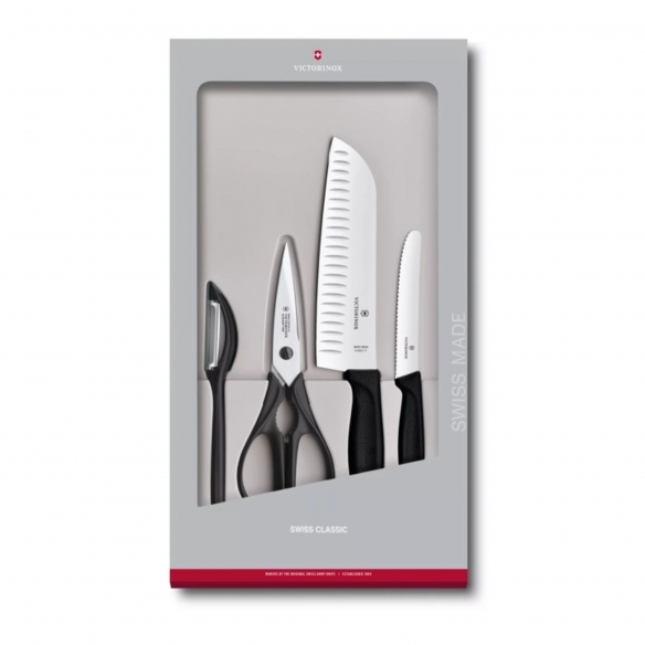 Victorinox Swiss Classic black 4-piece kitchen set