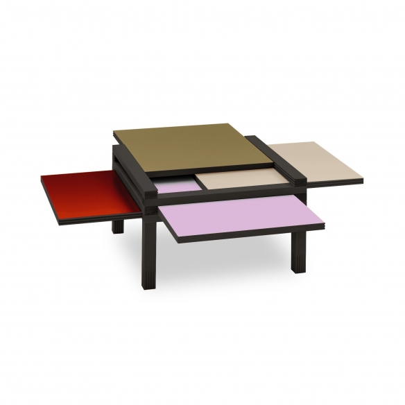 Sculptures Jeux Par4 coffee table - Black stained oak structure