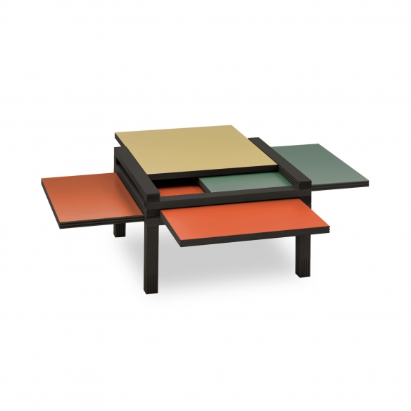 Sculptures Jeux Par4 coffee table - Black stained oak structure