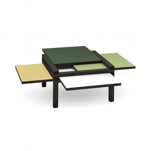 Sculptures Jeux Par4 coffee table - Black stained oak structure