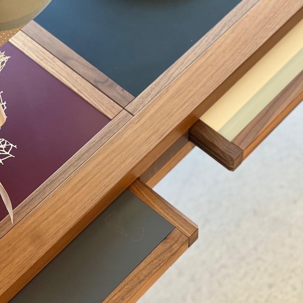 Sculptures Jeux Hexa low coffee table - Black stained oak structure