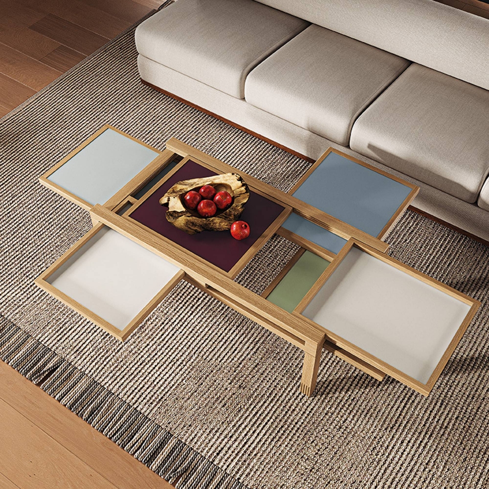 Sculptures Jeux Tavolino basso Hexa - Struttura in rovere tinto nero