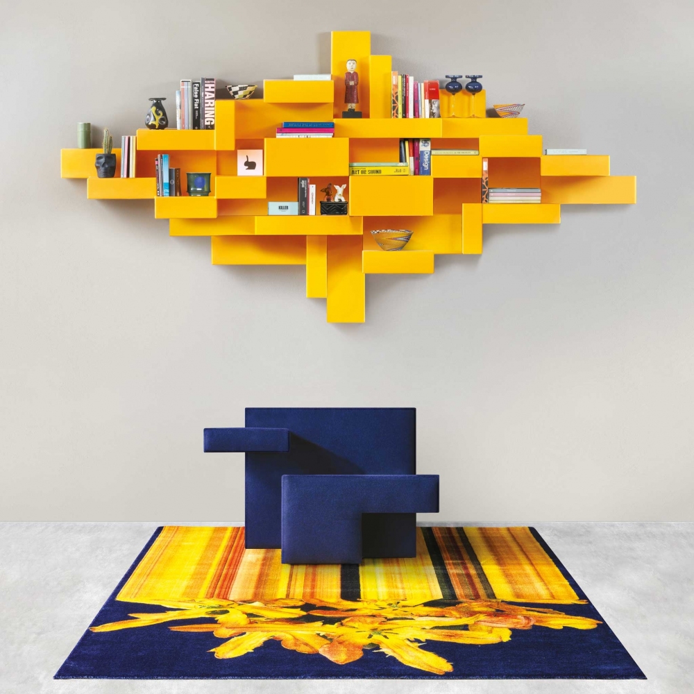 Qeeboo Glitch Yellow rectangular carpet