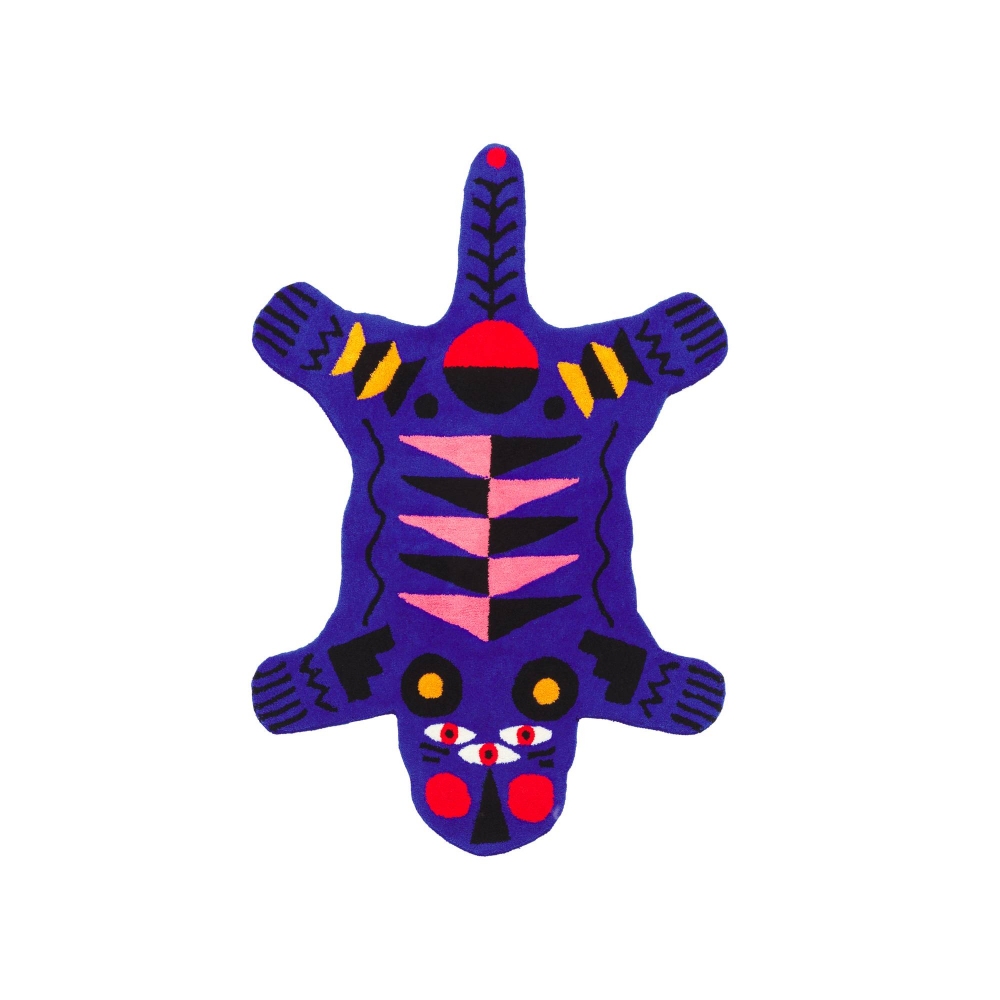 Qeeboo Tappeto Oggian Blue Panther M...