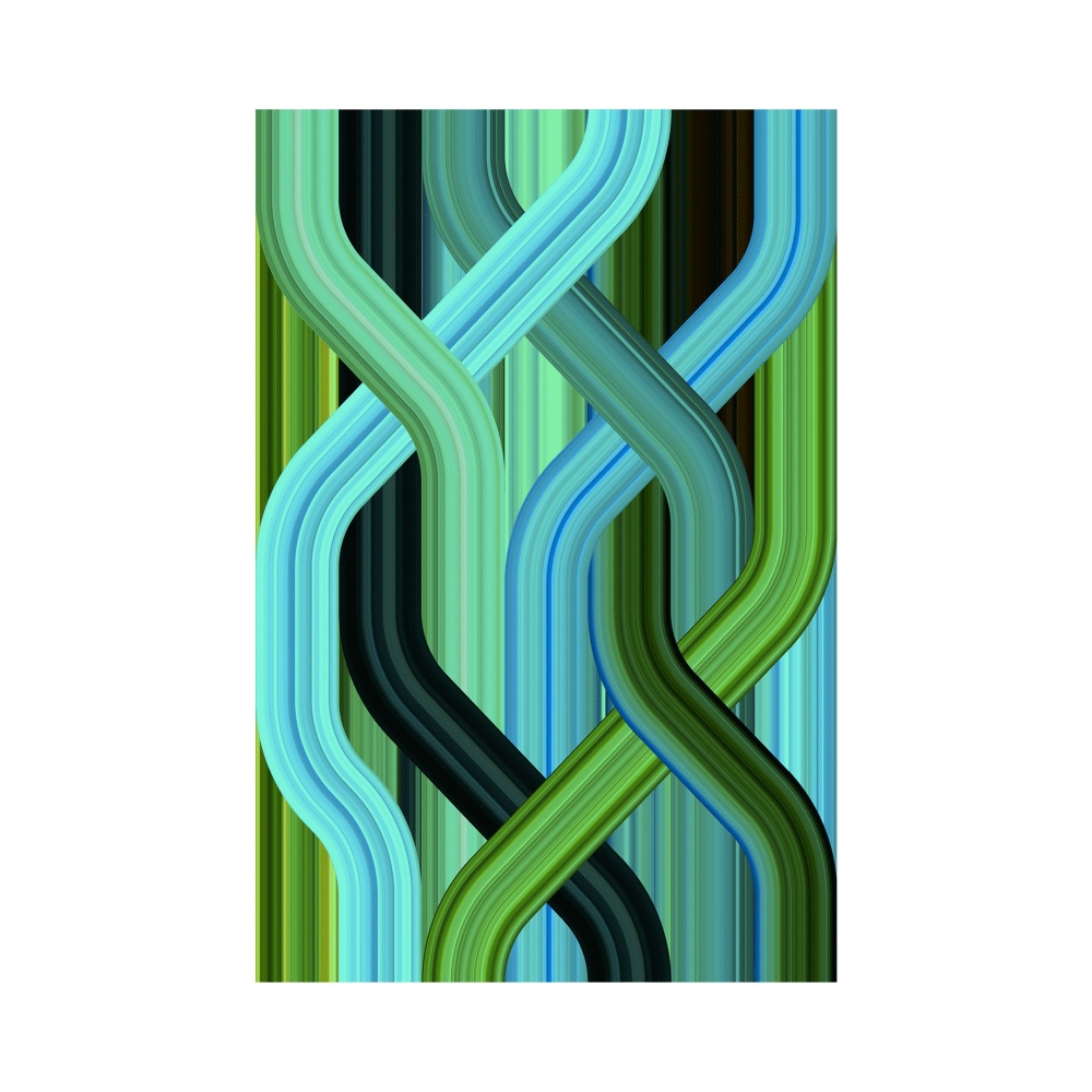 Qeeboo Wave green rectangular carpet