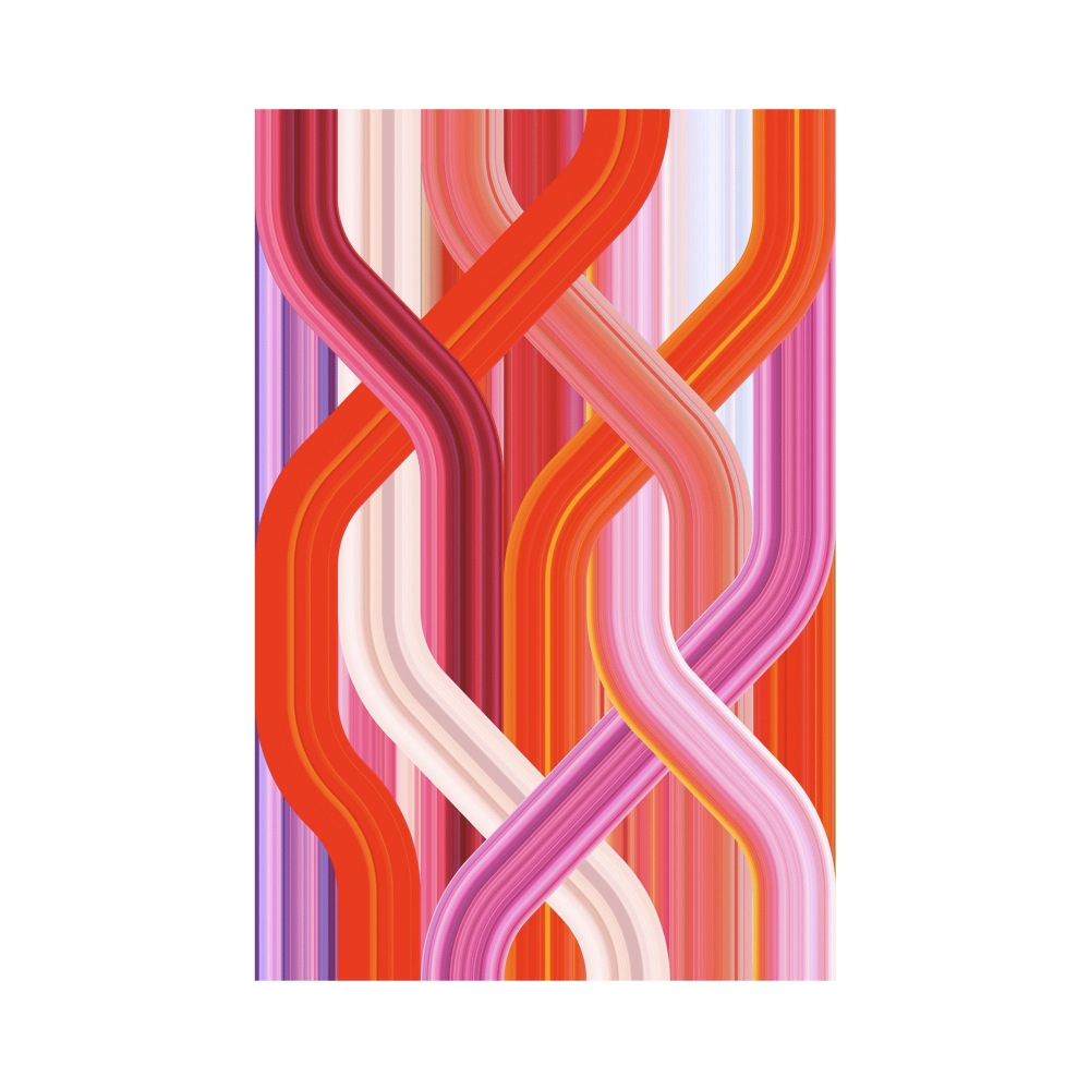 Qeeboo Wave red rectangular carpet