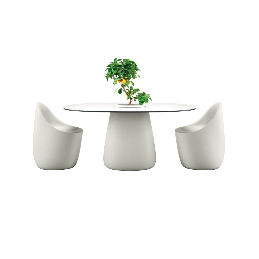 Qeeboo Tavolo Cobble 160 cm con vaso centrale Top in  HPL