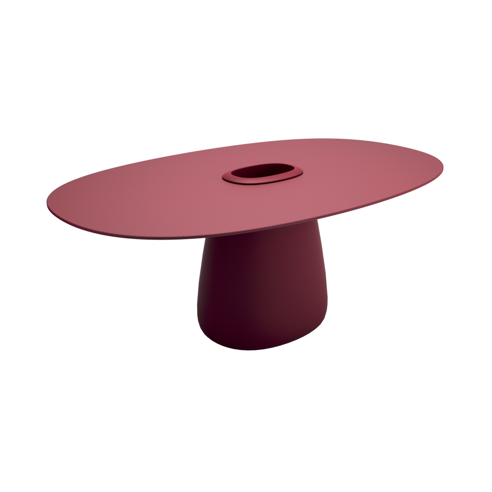 Qeeboo Tavolo Cobble 190 cm con vaso centrale