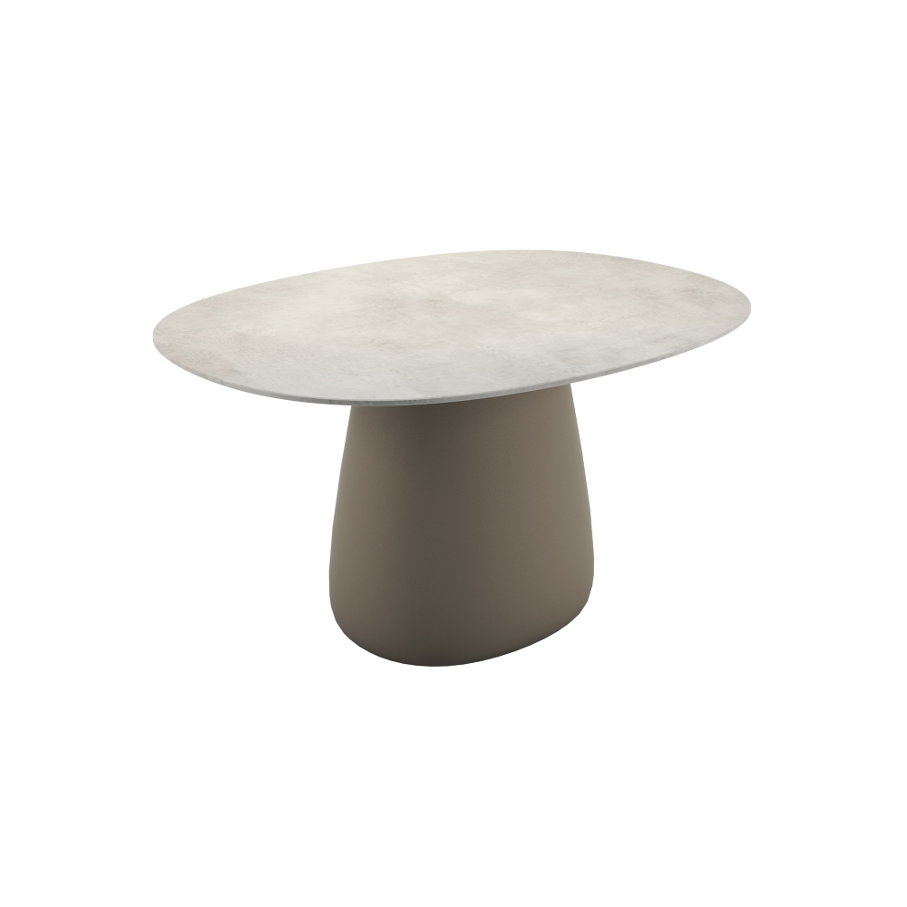Qeeboo Cobble table 135 cm with ivory gress Top