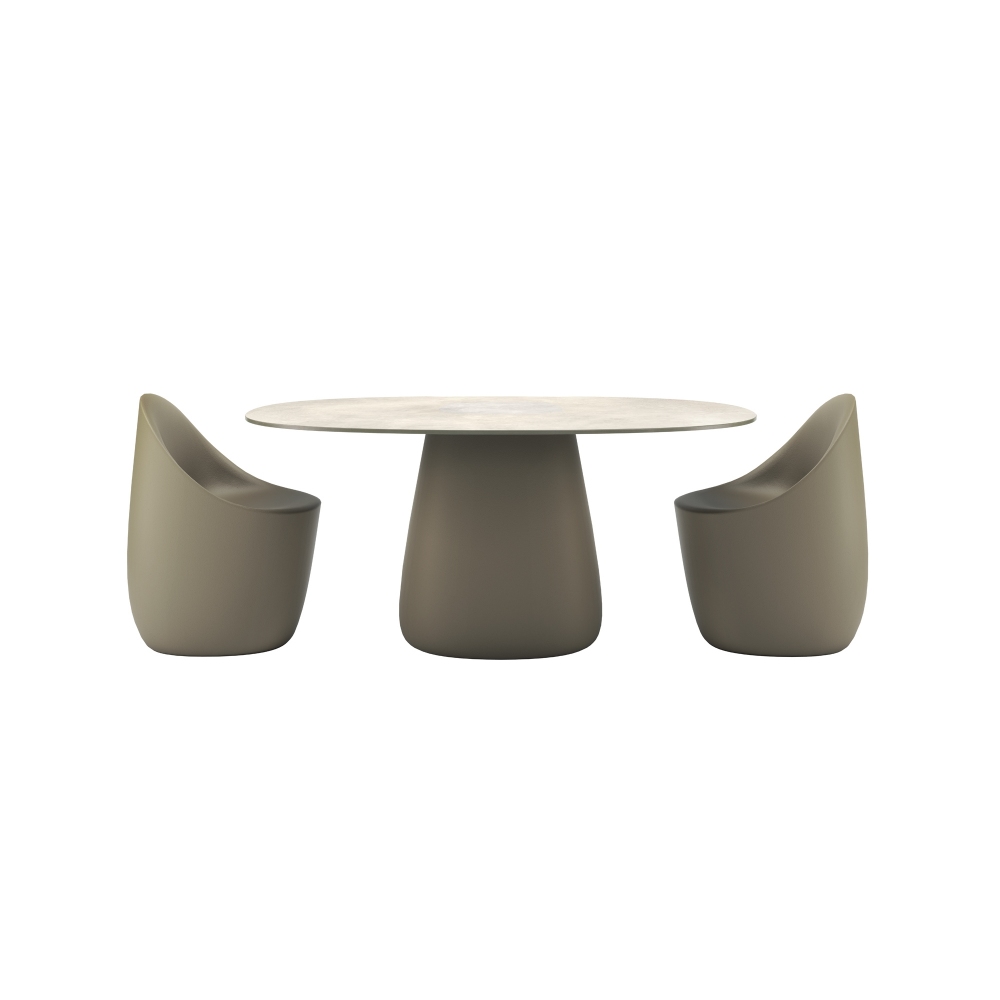 Qeeboo Cobble Table Ivory Stoneware Top 160 cm