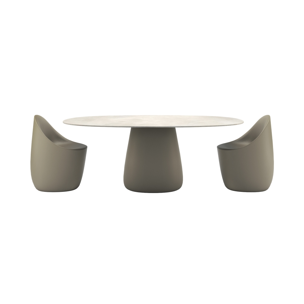Qeeboo Cobble table 190 cm Top in ivory Stoneware