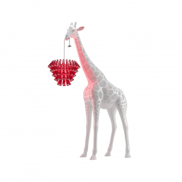 Qeeboo Giraffe In Love M Outdoor Campari floor lamp