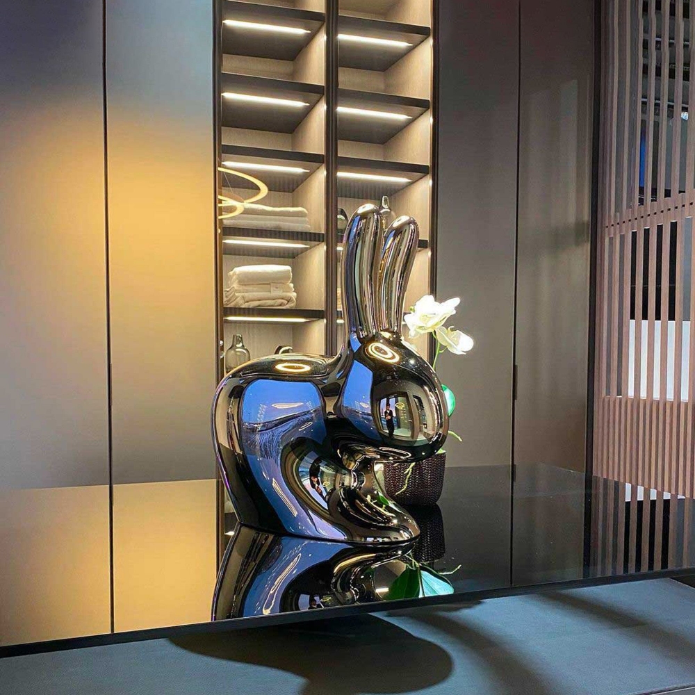 Rabbit sedia per bambini metalfinish