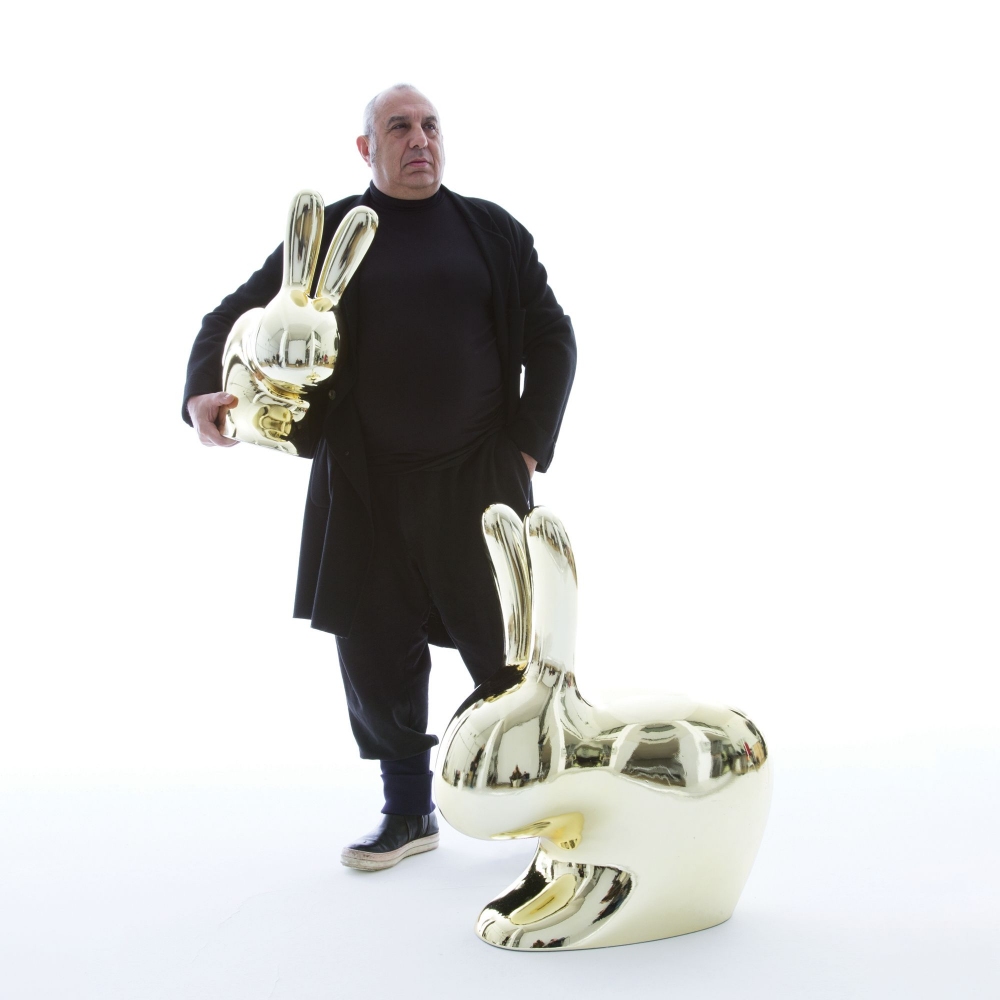 Rabbit sedia per bambini metalfinish