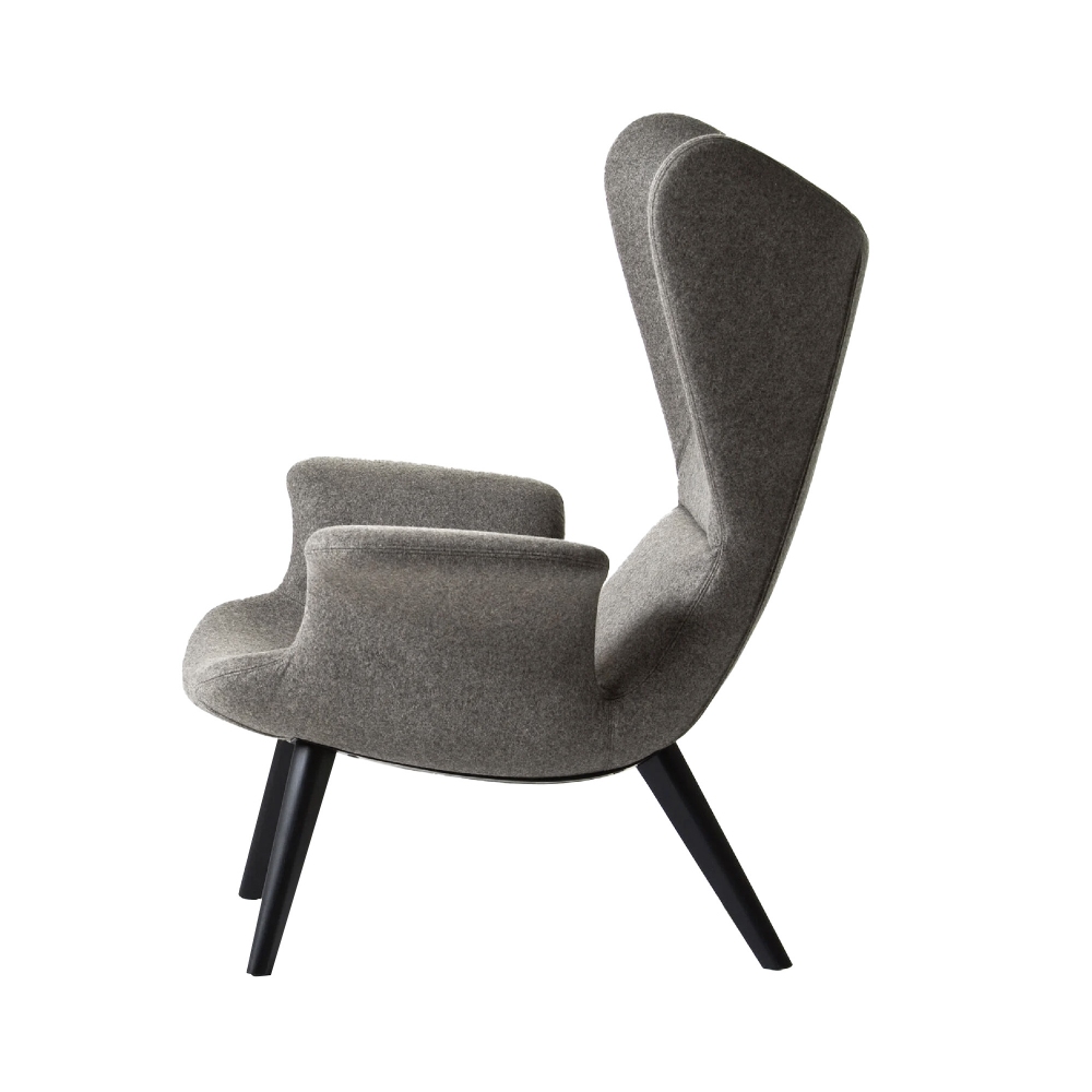 Diesel With Moroso Poltrona Longwave - Base frassino Charcoal e tessuto Divina MD Grigio